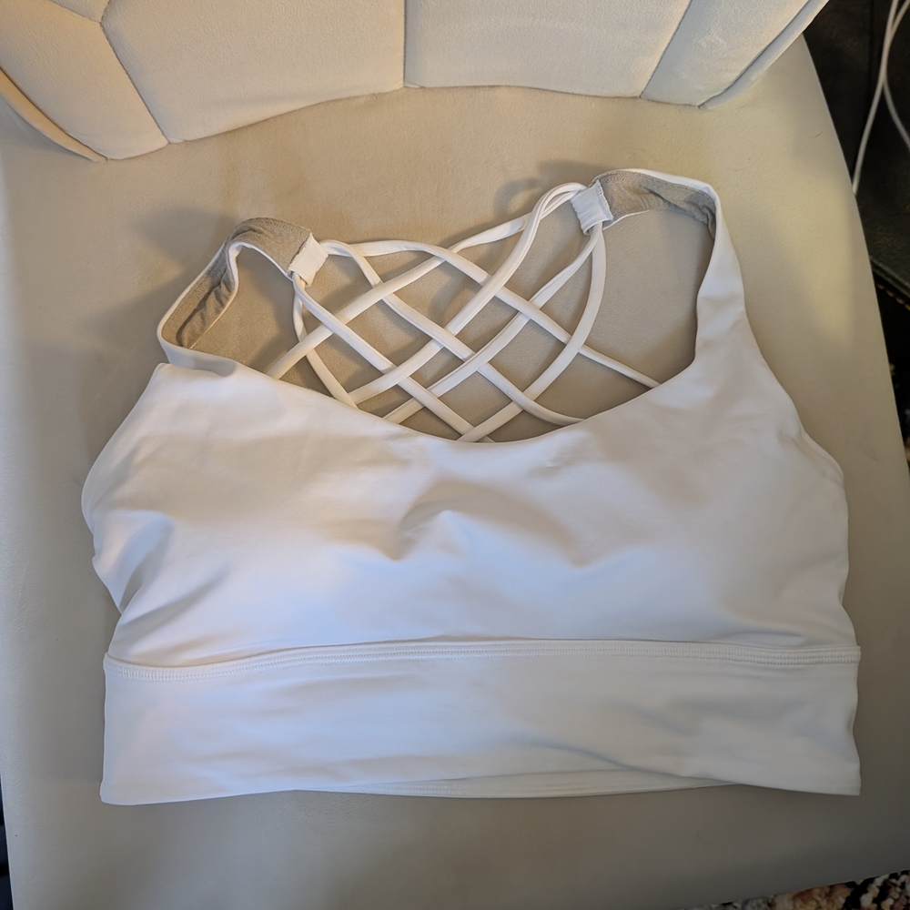 Lululemon White Strappy Sports Bra Size size 10 A/B